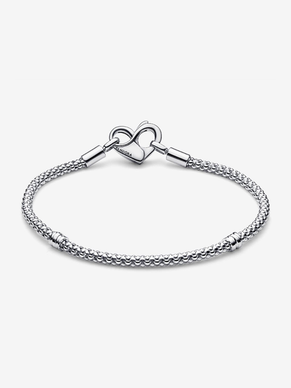 Pandora Bracciale Maglia Geometrica con Chiusura Moschettone a Cuore