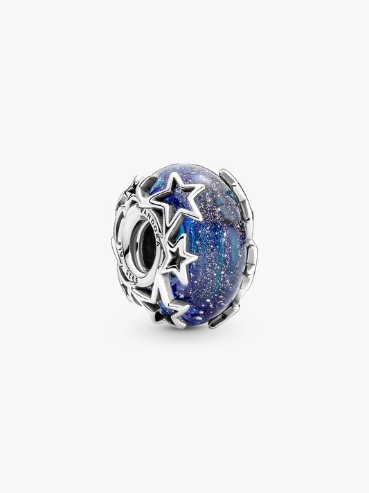 Pandora Charm Vetro di Murano Blu con Stelle (Cod. 790015C00)
