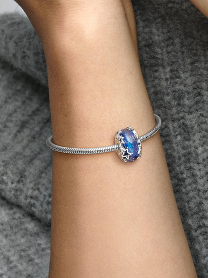Pandora Charm Vetro di Murano Blu con Stelle (Cod. 790015C00)